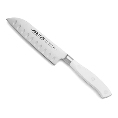 Obrázek Arcos Série Riviera Blanc Santoku nůž asijský styl čepel z nitrum kovaná ušlechtilá ocel 140 mm (5. 11 palců) ruční rukojeť polyoxymetylen (POM) barva bílá