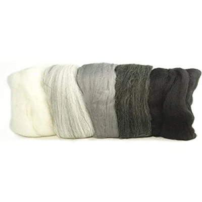 Obrázek Rayher Hobby 5364900 Merino česaná vlna, super jemná, 18 mic,5 barev à 10 g
