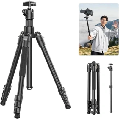 Obrázek ULANZI TT53 stativ hliníková kamera s 360 panoramatickou kulovou hlavou a rychloupínací deskou Uka, 180 cm lehký kamery odnímatelným středovým sloupkem pro všechny fotoaparáty DSLR, váží