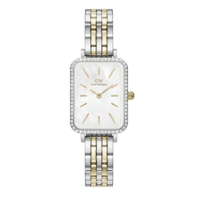 Obrázek Daniel Wellington Quadro Lumine Bezel LINK TWO TONE MOP Hodinky silvercoloured, Velikost: One Size, Silver coloured