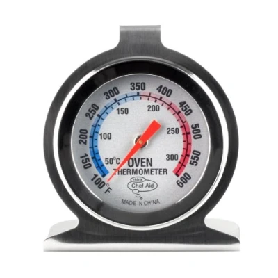 Obrázek Chef Aid Ofenthermometer, Edelstahl, für Umluft , Gas Elektro oder Pizzaofen, Heißluftfritteuse Kochherde, zum Kochen, Backen, Grillen, hängt steht im Ofen, einfach ablesbare Skala