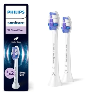 Obrázek Philips Sonicare S2 Sensitive, originální náhradní hlavice kartáčku, bílé, balení po 2 kusech, HX6052/87