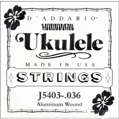 Obrázek D&#039;Addario J5403 jednotlivý struna pro tenorové ukulele, předená hliníkem, třetí struna, 036
