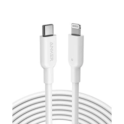 Obrázek Anker kabel PowerLine II USB C Lightning, na Lightning nabíjecí 300 cm certifikace MFi, rychlonabíjecí pro iPhone 14/13/12/11, nabíječky typu C, podporuje Power Delivery (bílý)
