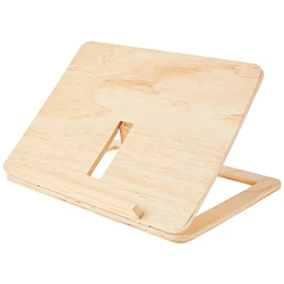 Obrázek Rayher 62797000 stojan na tablet, knihy ze dřeva, certifikováno FSC, 28 x 21 3,4 cm, stůl, čtení dřevo, nastavitelný, tři úhly, hnědý