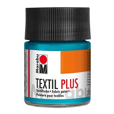 Obrázek Marabu 17150005091 Textil Plus karibik 50 ml, plně krycí barva na látky pro tmavé látky, vhodná malování a tisk látek, po fixaci lze prát do 40 C