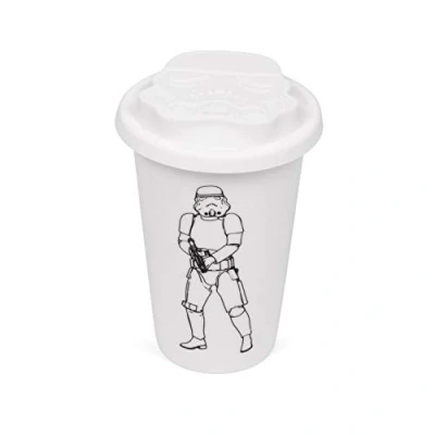 Obrázek Originální Stormtrooper keramický hrníček se silikonovým víčkem (bílá)
