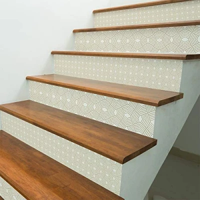 Obrázek Ambiance Selbstklebende Treppenaufkleber Fliesen Sticker Kontremarche Zementfliesen Treppenfliesen Treppe selbstklebend azulejos 15 x 105 cm 6 Streifen