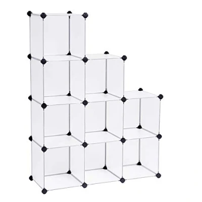 Obrázek SONGMICS Plastová skříň, šatní regál do koupelny, botník, bílá, 93 x 31 123 cm, LPC115S