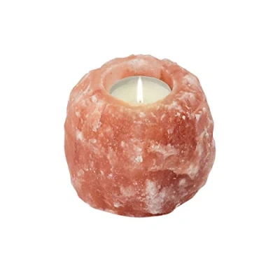 Obrázek HIMALAYA SALT DREAMS Stojan na čajovou svíčku sukně, křišťálová sůl z Paňdžábu / Pákistánu, pomeranč, cca 700 g