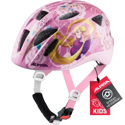 Obrázek ALPINA XIMO Disney lehká, bezpečná a nerozbitná cyklistická helma s volitelným LED světlem pro děti, Lesk Rapunzel, 45 49 cm