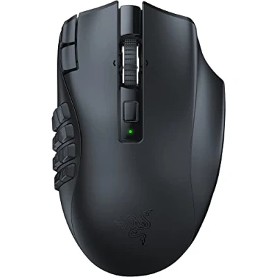 Obrázek Razer Naga V2 HyperSpeed ergonomická bezdrátová herní myš MMO (19 programovatelných tlačítek, (2,4 GHz), Bluetooth, až 250 hodin, Focus Pro 30K optický senzor), černá
