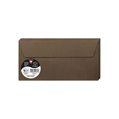 Obrázek Clairefontaine 5875C balení s 20 obálkami pylu, formát DL, 110 x 220 mm, 120 g, ideální pro vaše pozvánky a korespondenci, hnědá, 1