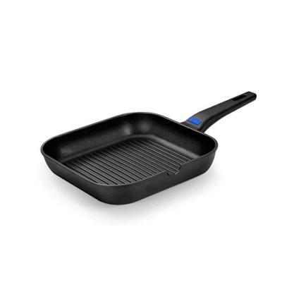 Obrázek Monix Solid+ Čtvercová grilovací pánev 24 cm z litého hliníku s nepřilnavým povrchem, hliníková litina, 6