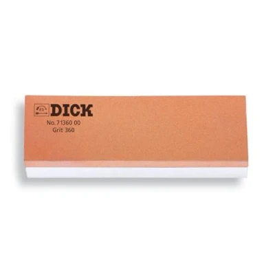 Obrázek F. DICK Obtahovací kámen na nože (brousek 360 a 1000 zrnitost, 20x5x2,5 cm, podložka, úhlový držák) 71360000