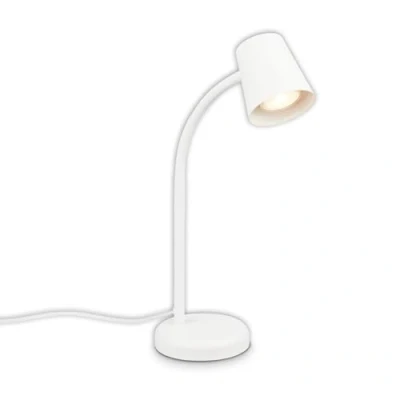 Obrázek BRILONER lampa na noční stolek, psací stůl otočná, stolní GU10 pro domácí kancelář s kabelovým spínačem, lampička čtení, bílá