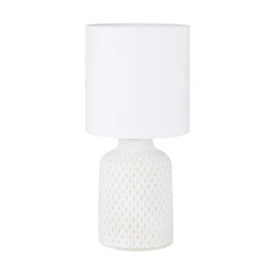 Obrázek EGLO stolní lampa Bellariva, lampa, na noční stolek z keramiky v krémové, textil bílé, do obývacího pokoje, s vypínačem, objímka E14