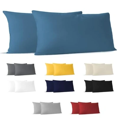 Obrázek Dreamzie povlak na polštář 40 x 80 (sada se 2) 100% žerzejová bavlna 150 g/m2 modrý cm odolný a hypoalergenní