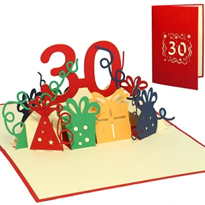 Obrázek LINPOPUP®, LIN17348, Pop Up pohlednice, narozeniny 30. Jubiliäum 3D blahopřání k narozeninám narozeniny, N241