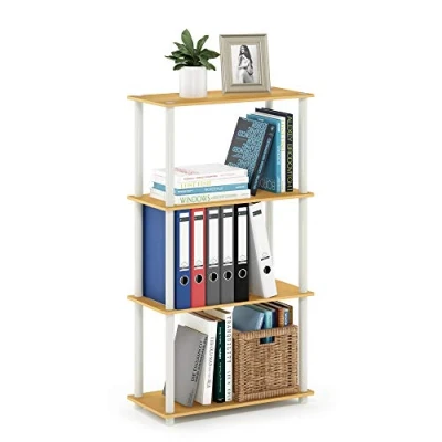 Obrázek Furinno Turn N Tube 4 Stufe Mehrzweck Regal, Buche / Weiß, 59.9 (Breite) x 109.9 (Höhe) 29.7 (Tiefe) cm
