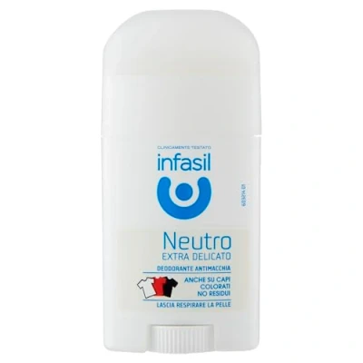 Obrázek Infasil Deodorant Stick Neutro Extra šetrný, receptura odpuzující skvrny bez hliníkové soli, efektivní až 24 hodin, 50 ml
