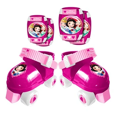 Obrázek ROLLER SKATES velikost 23/27 + OBLOŽENÍ A ODCHRANA KNIEK DISNEY PRINCESS, LIGHT PINK