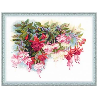 Obrázek Riolis 1398 Die fuchsie vyšívání křížkovým stehem, bavlna, vícebarevná, 40 x 30 0,1 cm