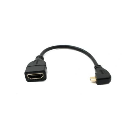 Obrázek System S Úhlová zástrčka Micro HDMI Male na standardní Female kabel Adaptér 90 stupňů zahnutý