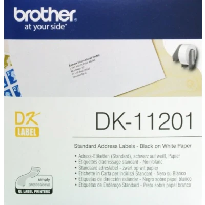 Obrázek Jednotlivé štítky Brother DK 11201 (29 x 90 mm, 400 kusů/role, pro tiskárnu štítků QL), bílé