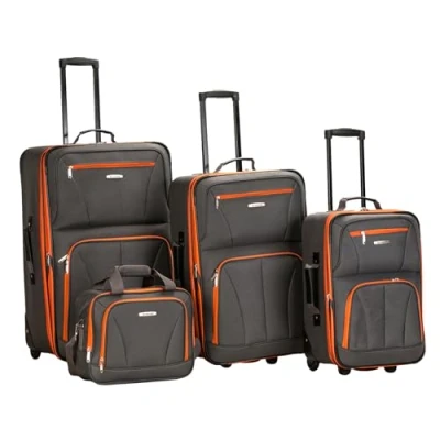 Obrázek Rockland sada příručního zavazadla Jungle Softside, Antracitová, 4dílná zavazadel.