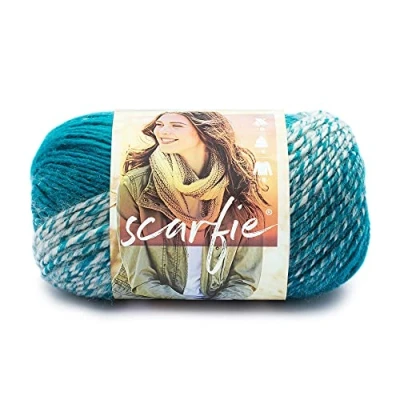 Obrázek Lion Brand Yarn Scarfie Yarn, Acrylic, krém/Teal, 21. 59x12. 065x12. 065 cm