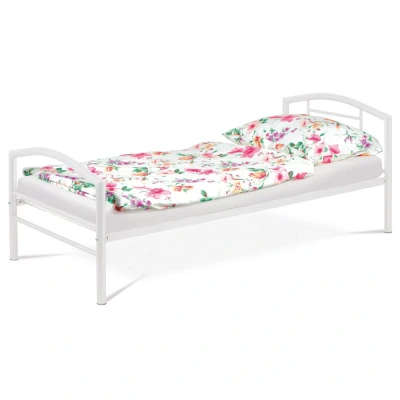 Obrázek Postel jednolůžková 90x200 cm, kovová bílý lesk BED 1900 WT