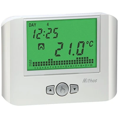 Obrázek VEMER Digitální termostat na topení VE766800 MITHOS, pokojový s týdenním programováním, napájení 230 V, bílý