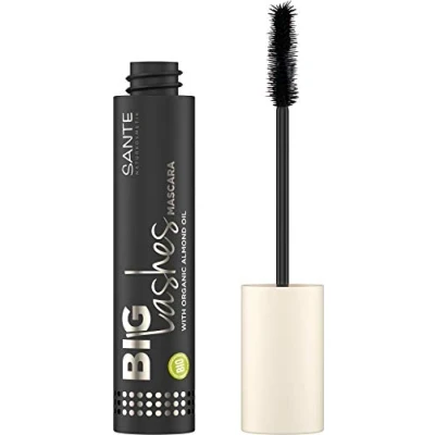 Obrázek SANTE Naturkosmetik Big Lashes Mascara 01 Black, černá řasenka pro XL řasy, husté a dlouhé extrakt z bio mandlového oleje, veganský, 10 ml