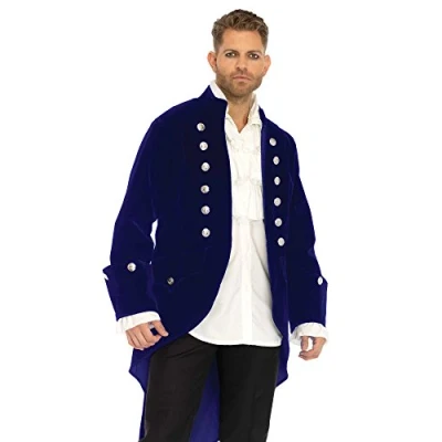 Obrázek Leg Avenue Long Velvet Coat kostým, modrá