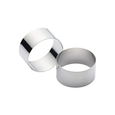 Obrázek KitchenCraft Kroužky na vaření, ušlechtilá ocel 7 x 3,5 cm, 2dílná sada, stříbrná metalíza
