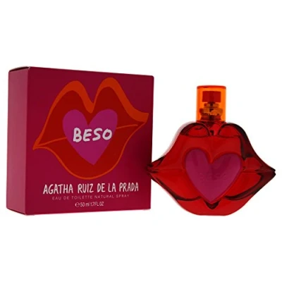 Obrázek Agatha Ruiz de la Prada Perfumes Beso, Eau Toilette pro dámy dlouhotrvající hravá, okouzlující a moderní vůně citrusová, květinová, jablka jasmín ideální den 50 ml