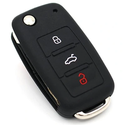 Obrázek CYK www. CoverYourKey .de Kryt na klíče VA pro 3 tlačítka Auto Klíč Silikon Cover od Finest Folia (černý)