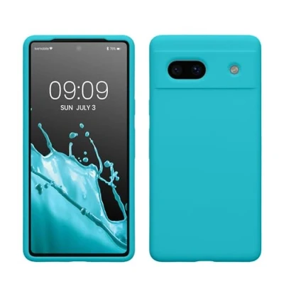 Obrázek kwmobile pouzdro kompatibilní s Google Pixel 7a silikonové na mobil měkký povrch bezdrátové nabíjení Cool Glacier