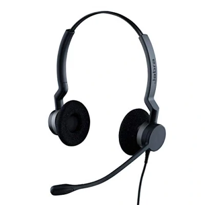 Obrázek Jabra Biz 2300 USB a MS On Ear Stereo Headset kabelová sluchátka certifikovaná Skype for Business s potlačením hluku ovládací jednotkou pro softfony stolní telefony, černá