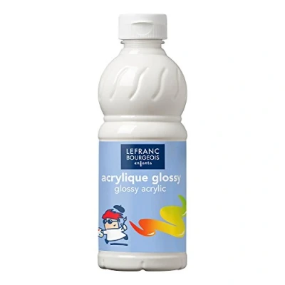 Obrázek Lefranc Bourgeois 188150 Glossy Děti akrylová barva, tekutá barva připravená k použití, lesklá a voděodolná, ideální na papír, karton, dřevo, sádra, kov, plast, láhev 500 ml třpytivý povlak
