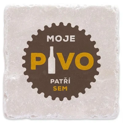 Obrázek Mramorový tácek Moje pivo patří sem