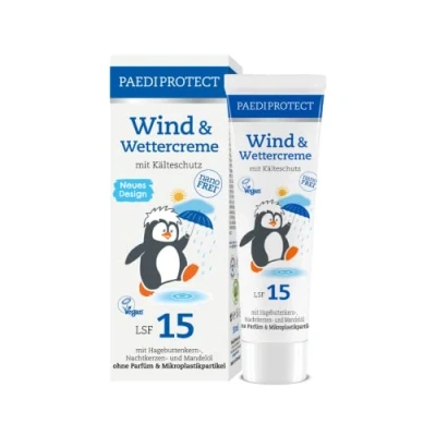 Obrázek PAEDIPROTECT Krém proti větru a počasí pro miminka 30 ml, pečující mléko děti dospělé s LSF 15, šípkou ochranu před chladem, větrem, vlhkostí, krémem na ran zklidnění