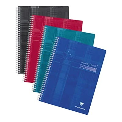 Obrázek Clairefontaine 82140 C Meeting Notebook, spirála Mikrperforiert, 22,5 x 29,7 cm, 80 listů, barevně tříděné