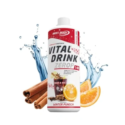 Obrázek Best Body Nutrition Vital Drink ZEROP® Winter Punsch Limited Edition, originální nápojový koncentrát sirup bez cukru, 1:80 vydává 80 litrů hotového nápoje, 1000 ml