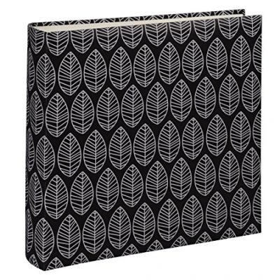 Obrázek Fotoalbum Hama LA Fleur (velké album se 100 bílými stranami, na 400 fotek formátu 10 x 15, listový vzor, rozměr 30 cm), XXL fotokniha, černá, 30x30