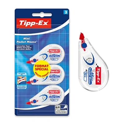 Obrázek Tipp Ex 924592 Mini Pocket Mouse korekční páska, balení 3 ks