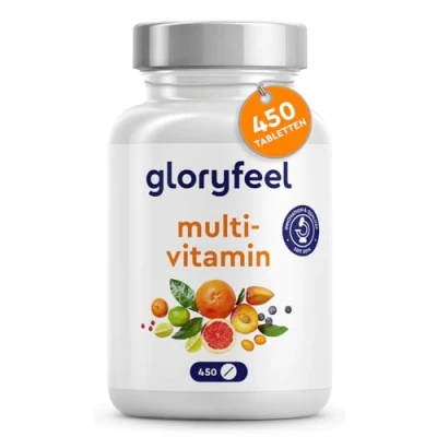 Obrázek Multivitamín s velkými dávkami vitamínů 450 tablet (15 měsíců) všechny cenné vitamíny A minerály od do Z podporuje imunitní systém** laboratorně testováno, bez aditiv, vyrobeno v Německu
