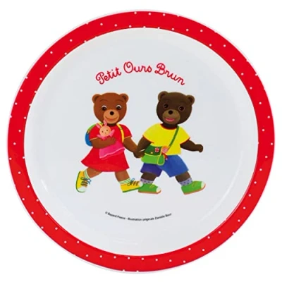 Obrázek FUN HOUSE 005441 Bärenfamilie Teller Mikrowellentauglich für Kinder Polypropylen weiß 22 x 1 cm
