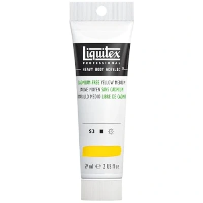 Obrázek Liquitex 1045890 Professional Heavy Body akrylová barva v umělecké kvalitě s vynikající stálostí na světle máslové konzistenci, 59 ml tuba bez kadmia, žlutá střední
